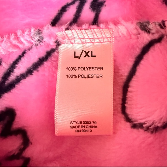 Juicy Couture NWT Plush Logo Script Robe Pink Cozy Lounge Sleepwear Size L/XL - Picture 5 of 8